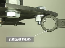 A Standard Wrench needs to be held with one hand and can cause hand injuries